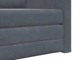 Folding Sofa Bed Dark Grey 74 x 77 x 81 cm Velvet 42030487