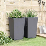 ZNTS Garden Planters 2 pcs Blue Grey 32.5x32.5x57 cm PP 367846