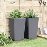 ZNTS Garden Planters 2 pcs Blue Grey 32.5x32.5x57 cm PP 367846