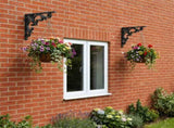 Wall Shelf Brackets 12 pcs Black 21.5 x 21.5 x 3.5 cm Steel 42038842