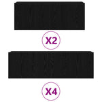 TV Cabinet Set 6 pcs Black oak 100 x 30 x 30 cm Engineered Wood 3333059