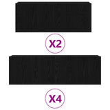 TV Cabinet Set 6 pcs Black oak 100 x 30 x 30 cm Engineered Wood 3333059