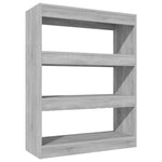 Book Cabinet/Room Divider Grey Sonoma 80x30x103 cm Engineered wood 813618