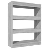 Book Cabinet/Room Divider Grey Sonoma 80x30x103 cm Engineered wood 813618