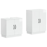 2 Piece Bathroom Cabinet Set HOORN High Gloss White 3417634