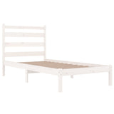 3103639 Bed Frame without Mattress White Solid Wood 100x200 cm