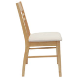 Dining Chairs 2 pcs Natural 43 x 54 x 89 cm Solid Rubber Wood 42020440
