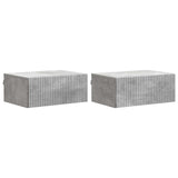 Wall-Mounted Bedside Cabinet with Drawer 2 pcs Concrete Grey 898452