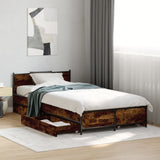 Bed Frame with Drawers without Mattress Smoked Oak 75x190 cm Small Single 3279974