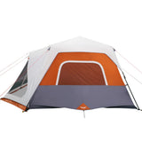 Family Tent with LED 10-Person Light Grey and Orange Quick Release 94303