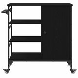 Kitchen Trolley Black Oak 87.5 x 39 x 84.5 cm Engineered Wood 871665