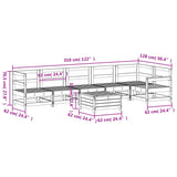 7 Piece Garden Sofa Set White Solid Wood Pine 3250881