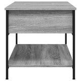 ZNTS Coffee Table Grey Sonoma 100x50x50 cm Engineered Wood and Metal 845349