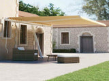 Freestanding Manual Retractable Awning 400x300 cm Yellow/White 3069538