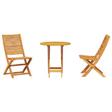 Folding Bistro Set Folding 3 pcs Brown Solid Acacia Wood 3375694