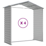 Garden Shed Light Grey Galvanised Steel Large Garden Shed 3188245