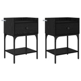 Bedside Table 2 pcs Black Oak 40 x 29 x 60 cm Engineered Wood 881831