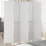 Room Divider 5 Panels White Solid Wood Paulownia 358727