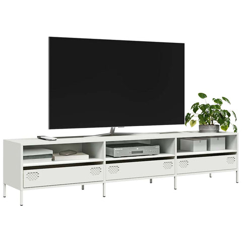 ZNTS TV Cabinet White 202x39x43.5 cm Cold-rolled Steel 851351