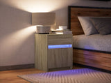 Bedside Cabinet with LED Lights Sonoma Oak Engineered Wood 852002