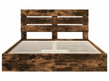 Storage Bed with Drawer Smoked Oak 120 x 190 cm Engineered Wood 3411916