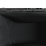 Garden Planter with Wheels and 3 Pots Black 107x32x38 cm Poly Rattan 366419