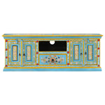 TV Cabinet Blue 110x30x40 cm Solid Wood Mango 353908