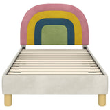 Children's Bed Frame with Headboard Cream 80 x 160 cm Velvet 42011006