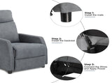 Fabric With 6-Point Massage Heating Function Recliner Light Gray 82079157
