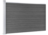 Fence Panel Set WPC 353x146 cm Black 3070459