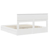 Storage Bed with Headboard White 180 x 200 cm Engineered Wood 3409893