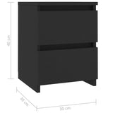 ZNTS Bedside Cabinets 2 pcs Black 30x30x40 cm Engineered Wood 800516