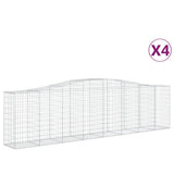 Arched Gabion Baskets 4 pcs 400x50x100/120 cm Galvanised Iron 3145958