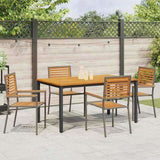 Garden Dining Set 5 pcs Grey Poly Rattan 3365497