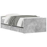 Bed Frame Concrete grey Engineered Wood 90x190 cm Single 3207381