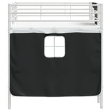 Kids'Loft Bed Frame with Curtains White and Black 90 x 200 cm 42020811
