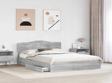 Storage Bed Grey Sonoma 140 x 200 cm Engineered Wood 3413094