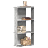Bookcase 3-Tier Concrete Grey 60x30x120 cm Engineered Wood 860268