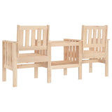 Garden Bench with Table 2-Seater Solid Wood Pine 825149