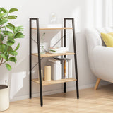 3-Tier Standing Shelf Light Brown and Black 56x35x108 cm 336361