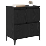 Sideboard Black Oak 60 x 35 x 70 cm Engineered Wood and Iron 881268