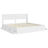 Bed Frame with Storage and Headboard White 200 x 200 cm 3414275