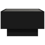 ZNTS Coffee Table with LED Black 50x50x30 cm Engineered Wood 847505