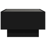 ZNTS Coffee Table with LED Black 50x50x30 cm Engineered Wood 847505