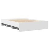 Bed Frame White Engineered wood Double bed size Bed Frame 3295653