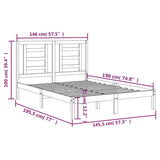 Bed Frame without Mattress 140x190 cm Solid Wood Pine 3104328