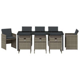 Garden Dining Set 9 pcs Grey Poly Rattan 3380600