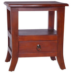 ZNTS Bedside Cabinet Classical Brown Solid Mahogany Wood 288862