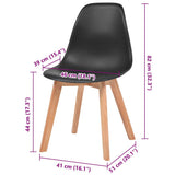 Dining Chairs 6 pcs Black Plastic 244779