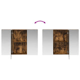 Bathroom Mirror Cabinet with Door Smoked Oak 100 x 14.5 x 70 cm 889123